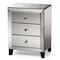 Baxton Studio Chevron Hollywood Glamour Style Mirrored 3-Drawers Nightstand 121-6733 - alternate 2